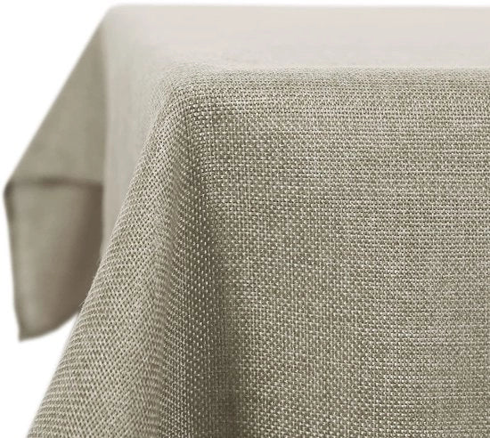Tavolo con Copertura in Stile Lino, Impermeabile, 130x130 cm, Lino, 1 Pezzo
