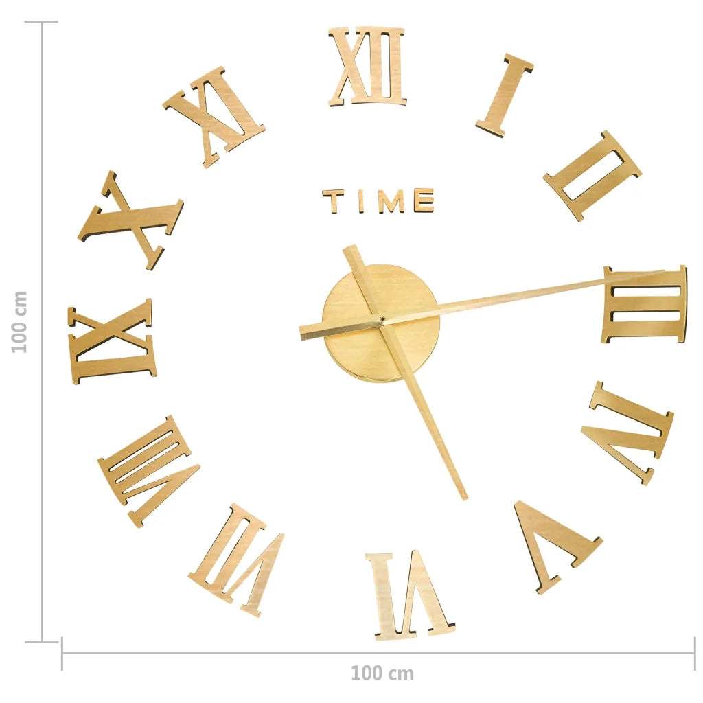 Orologio da Parete 3D Design Moderno Oro 100 cm XXL 325160