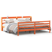 Letto matrimoniale | Letto per adulti | Letto senza Materasso Marrone Cera 200x200 cm in Legno di Pino