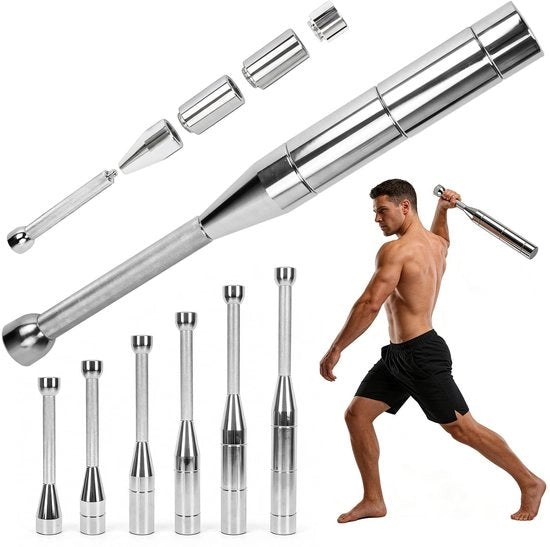 Macebell Verstelbare 3-8 kg - Massello di Acciaio Indian Clubbell - Manubrio Antiscivolo - Adatto per l'Uso in Casa e in Palestra - Allenamento di Forza - Allenamento delle Spalle e dei Giri - Allenamento con Peso