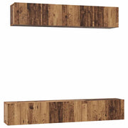 Set mobile TV 5 pz | Armadietto TV | Mobile Porta TV Legno vecchio Legno multistrato