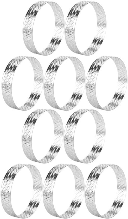 10 anelli rotondi da 12 cm con fori in acciaio inossidabile per torte, quiche, cake, mousse, forma per dolci, accessori da cucina