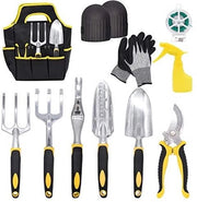 Kit di attrezzi per giardinaggio 11 pezzi - Manicotto in acciaio inossidabile - Filo per giardinaggio 20m - Olio per attrezzi - Guanti da giardinaggio - Scatola per attrezzi pesanti - Set di attrezzi per giardinaggio