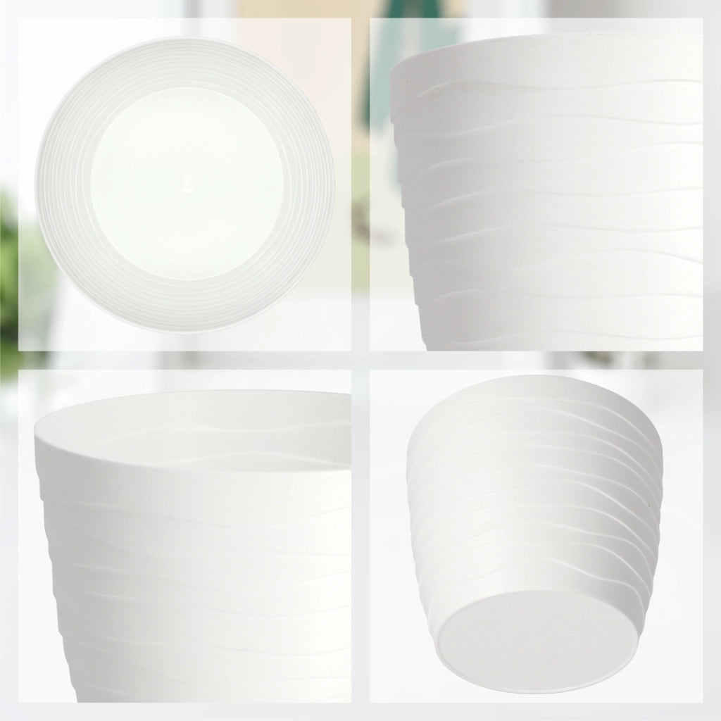 Vaso da fiori KADAX in plastica, rotondo, bianco, 17 cm, per fiori e piante.