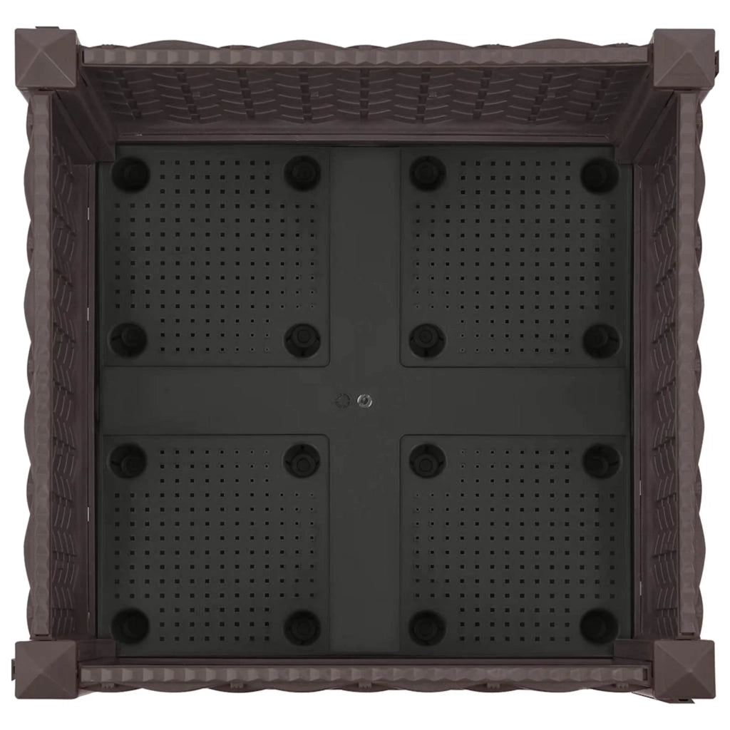 Vaso da Giardino con Ruote Marrone 40 x 40 x 29 cm PP 3422904