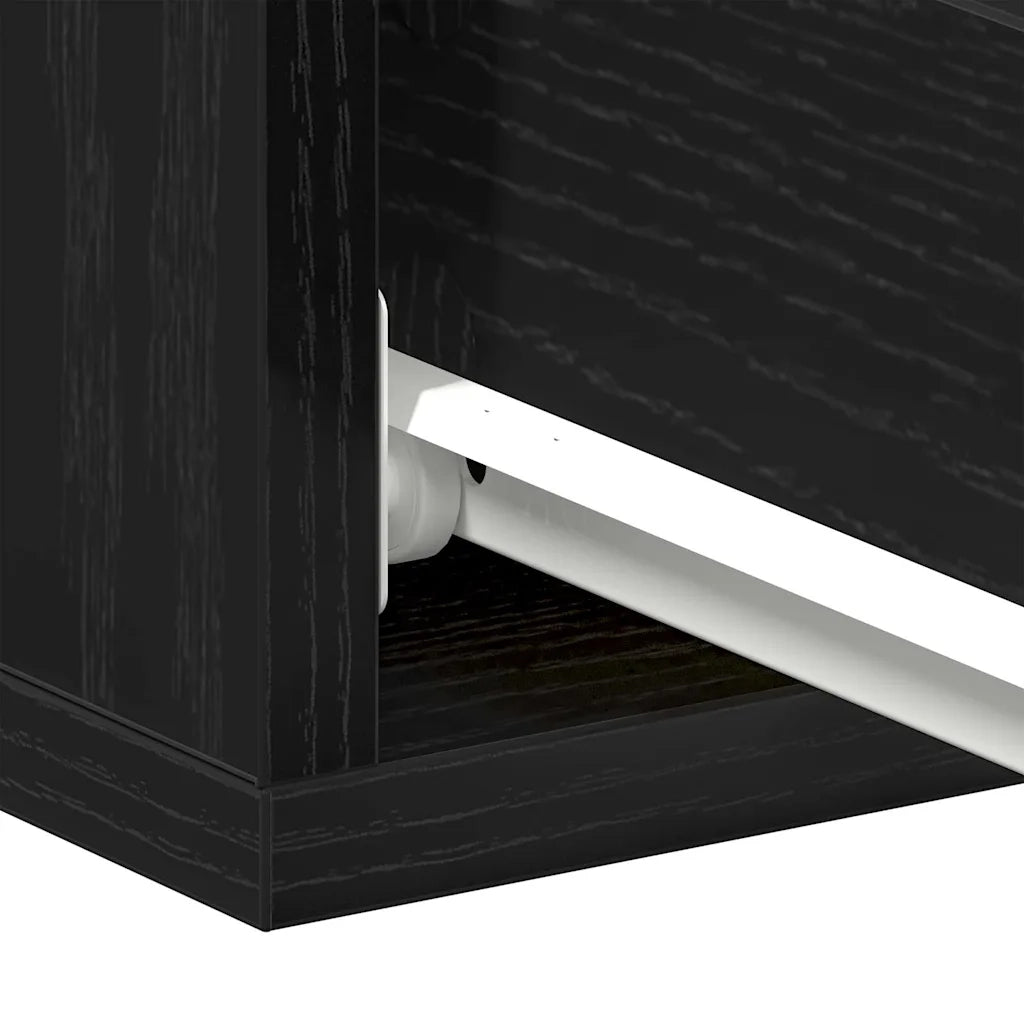 Comodino sospeso Rovere Nero 40x32x15 cm in Legno ingegnerizzato
