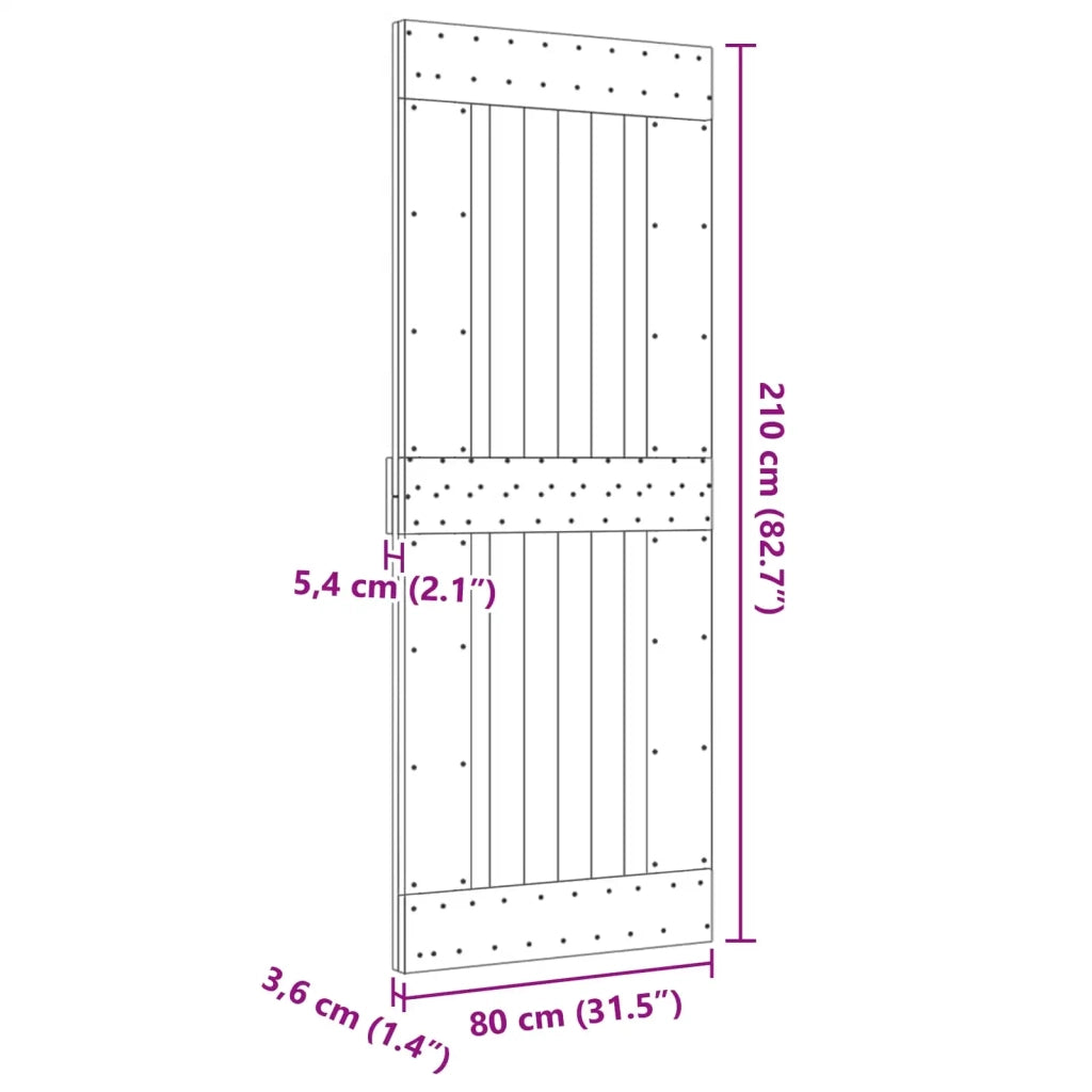 Porta NARVIK Naturale 80 x 210 cm Legno di pino solido 42047089