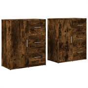 Credenze 2 pz | Madia | Buffet da pranzo | Armadio da pranzo Rovere Fumo 60x31x70 cm in Legno Multistrato