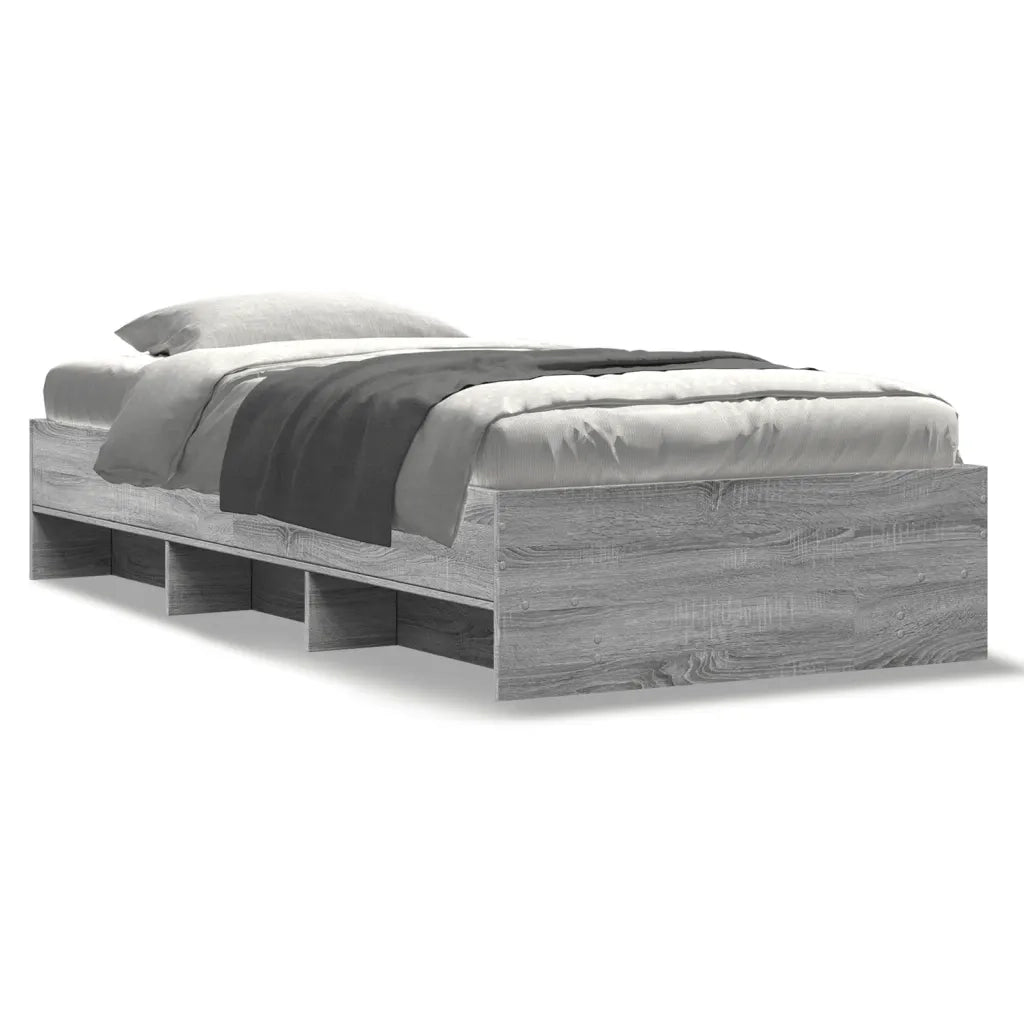 Letto singolo | Letto per adulti | Giroletto Grigio Sonoma 75x190 cm in Legno Multistrato