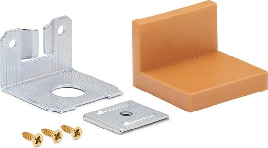 Connettori di angolo in metallo con copertura - supporto per pannelli di mobili - 20 pezzi - connettori per parete posteriore viti - connettori robusti in quercia - 45 mm