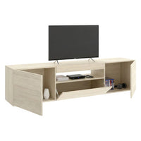 Burley, Mobile Porta tv 2 Ripiani, 42x200x48h cm Marrone Rovere