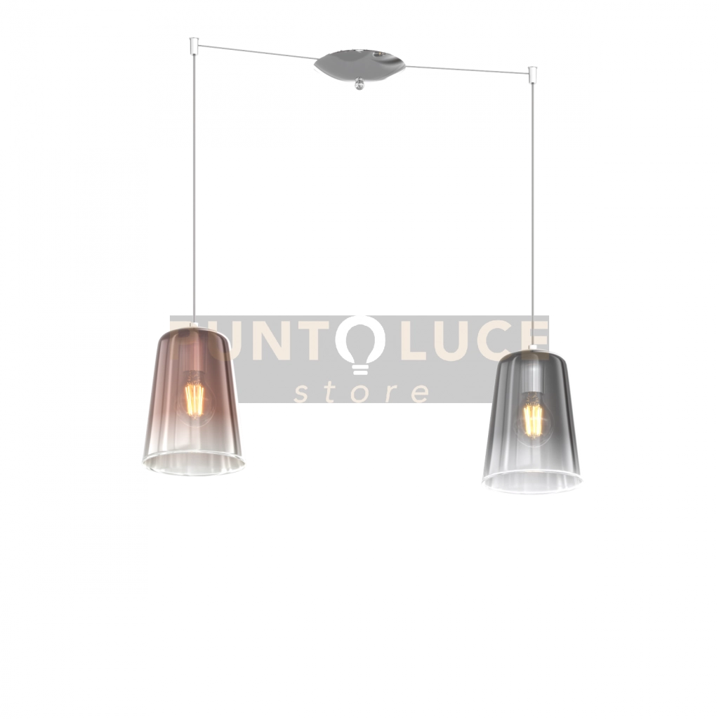 SOSPENSIONE CROMO SPOSTABILE 2 LUCI (1 RA + 1 CR) 1164CR-S2 S-RC