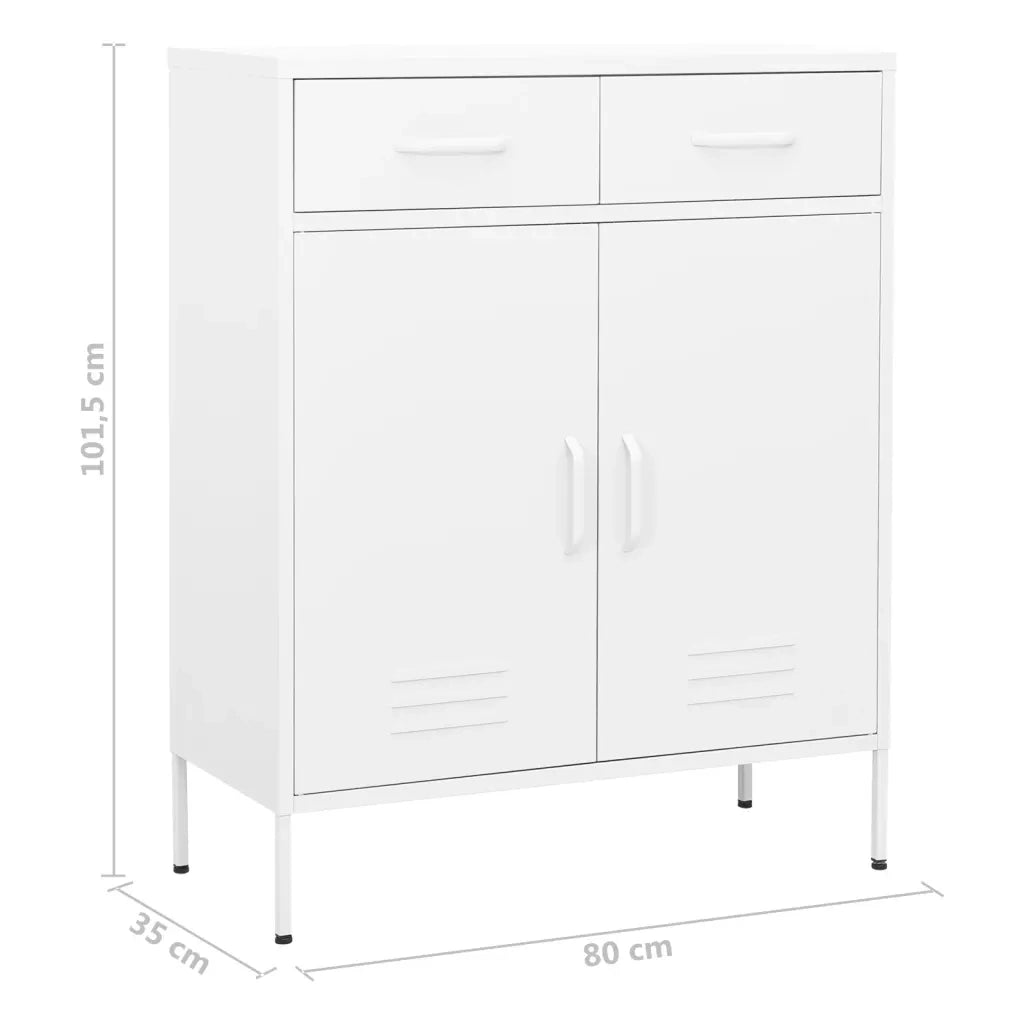 Armadietto Bianco 80x35x101,5 cm in Acciaio 336161