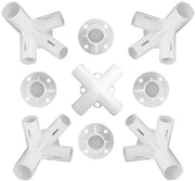 Set di 9 parti di ricambio connettori in plastica per tenda da giardino - Angoli centrali resistenti alle intemperie per la manutenzione - Con connettore centrale del tetto - Fissaggio e sostituzione - Connettori per tenda
