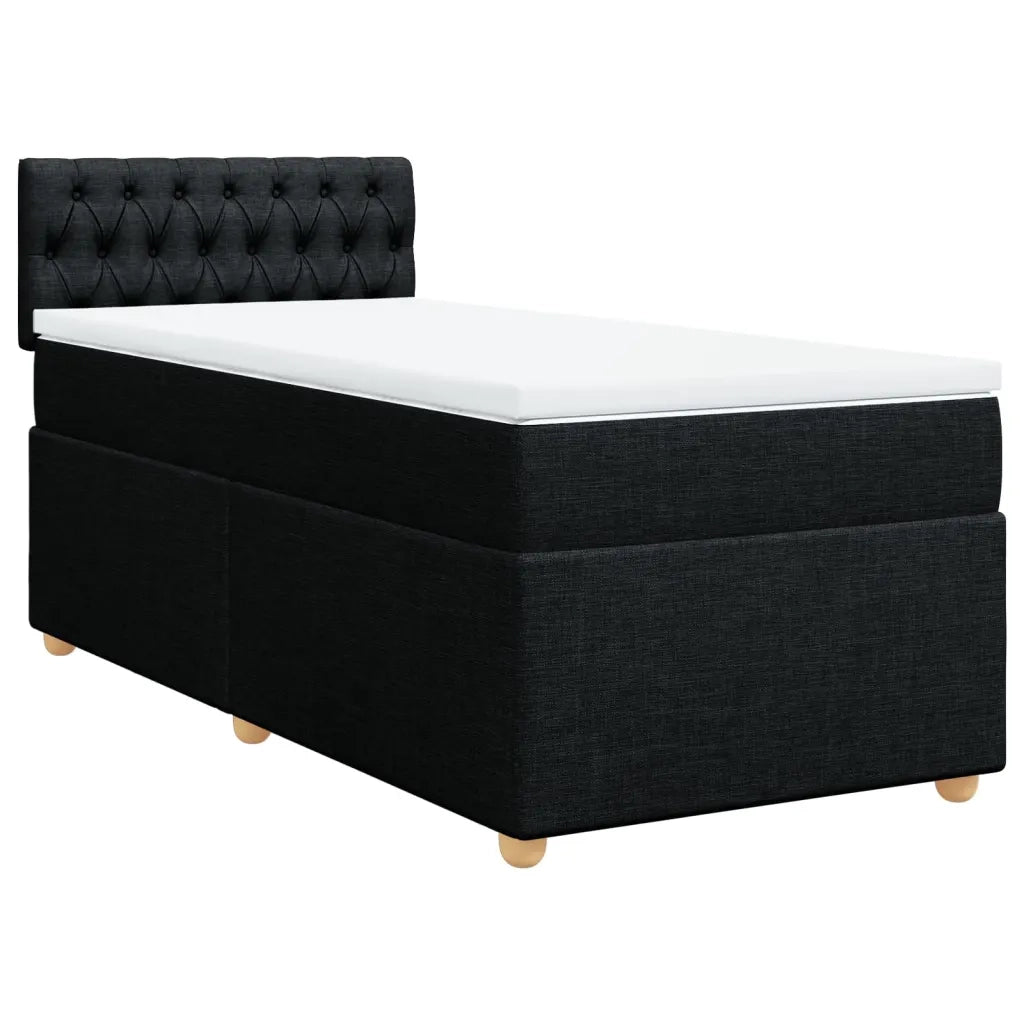 Giroletto a Molle con Materasso Nero 100x200 cm in Tessuto