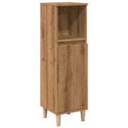 Mobiletto da bagno in rovere realizzato a mano 30 x 30 x 100 cm con spazio contenitivo ottimizzato design moderno in legno di rovere 02_0051037