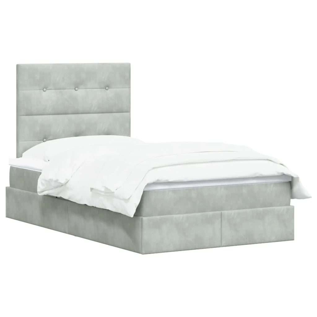 Letto con contenitore e materasso Grigio Chiaro 120 x 200 cm 3459681