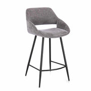 Set di 2 Sgabelli da Cucina Imbottiti con Gambe in Acciaio - LODIA