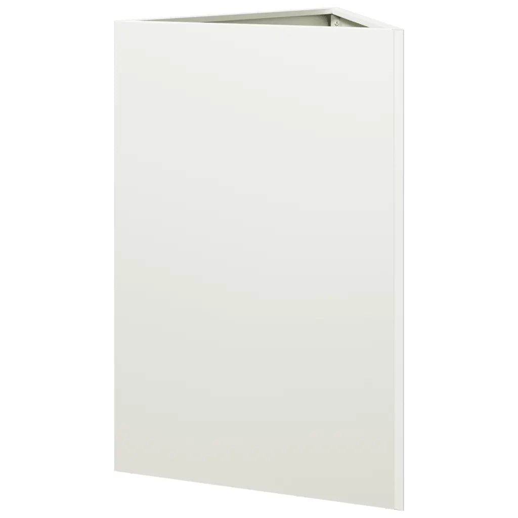 Fioriera da Giardino Bianca Triangolare 50x43x75 cm in Acciaio