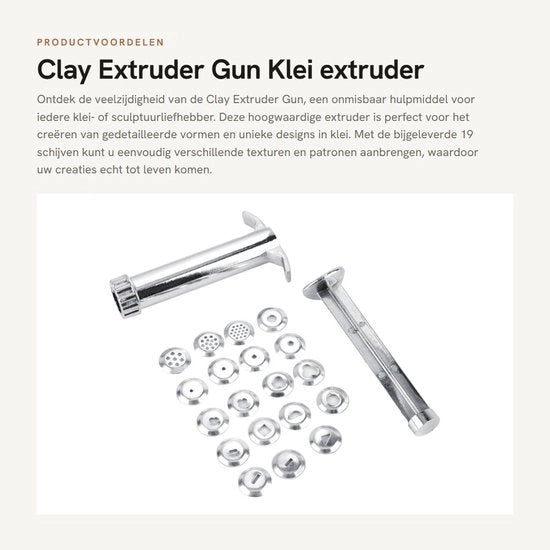 Strumento per l'extrusione della terra - 19 pezzi di disco - Acciaio inox - Lega di zinco - Progetti artistici - Alta qualità - Pistola per la terra