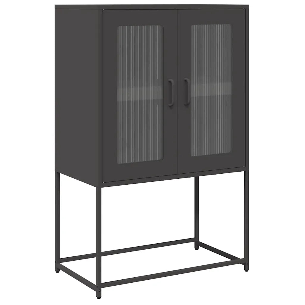 Credenza | Madia | Buffet da pranzo | Armadio da pranzo Nera 68x39x107 cm in Acciaio