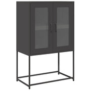 Credenza | Madia | Buffet da pranzo | Armadio da pranzo Nera 68x39x107 cm in Acciaio
