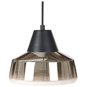 Lampada a sospensione in vetro nero e argento con paralume fumé Illuminazione moderna per la camera da letto e il soggiorno
