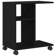 Tavolo da Finestra con lo scaffale Rovere nero 50 x 30 x 55 cm