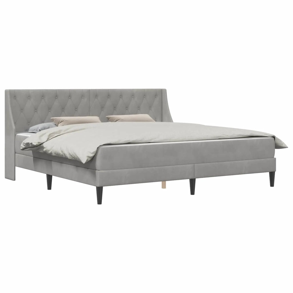 Struttura letto con materasso Grigio chiaro 200 x 200 cm