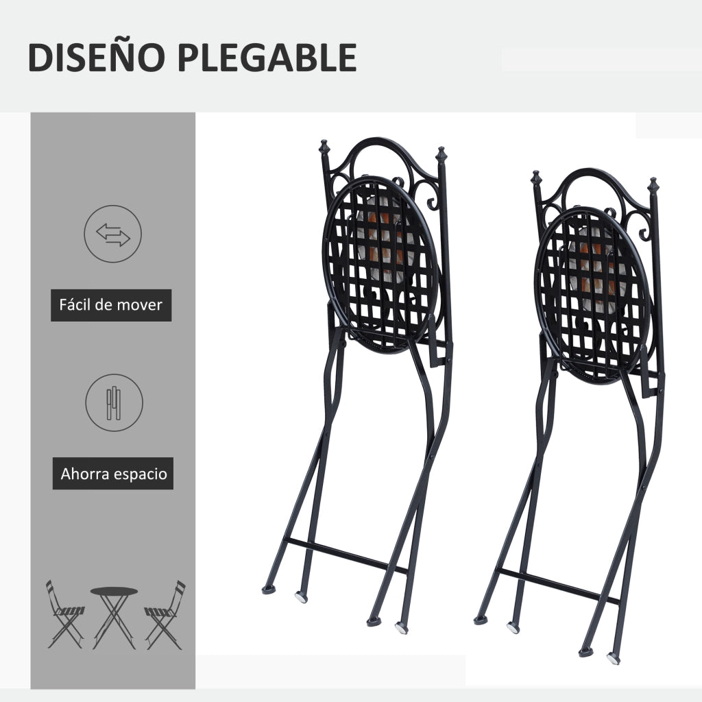 Sedia da giardino pieghevole ¨C Zephmum ¨C Nero 50x40x94,5 cm