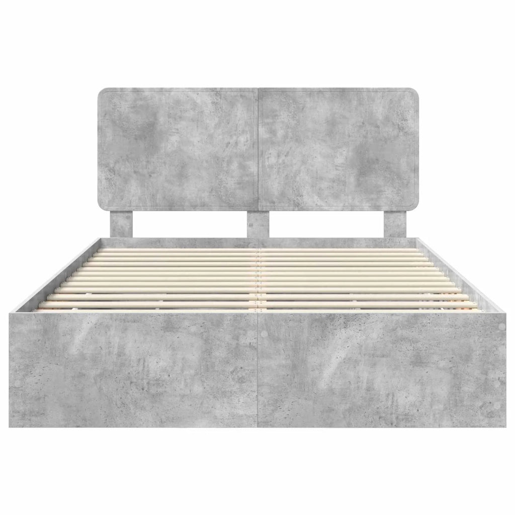 Struttura del letto con cassetto Grigio cemento 140 x 200 cm