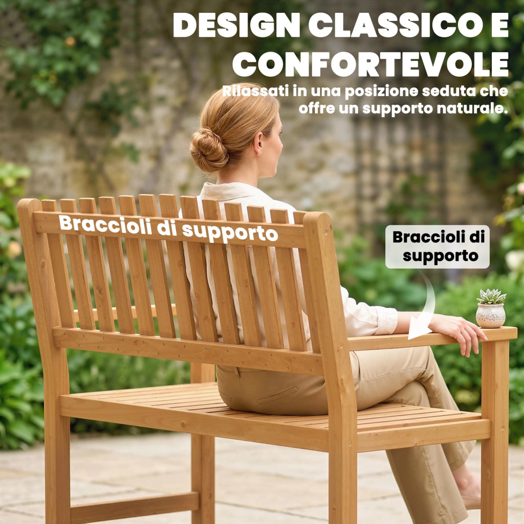 Panchina da Giardino 2 Posti ¨C zephmum ¨C Legno Acacia Naturale