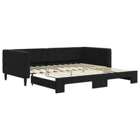 Divano Letto con Letto Estraibile Nero 100x200 cm in Velluto 3196702