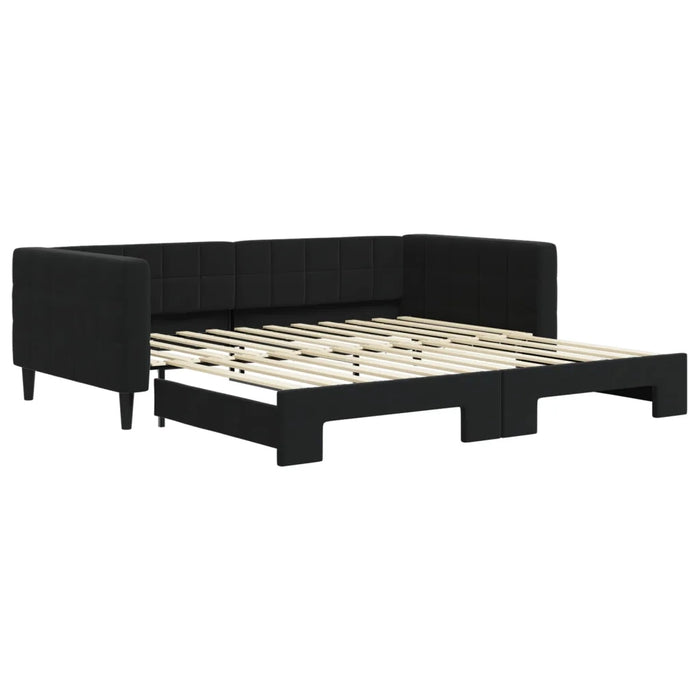 Divano Letto con Letto Estraibile Nero 100x200 cm in Velluto 3196702