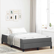 Letto a molle con materasso Grigio scuro 120 x 190 cm Tessuto
