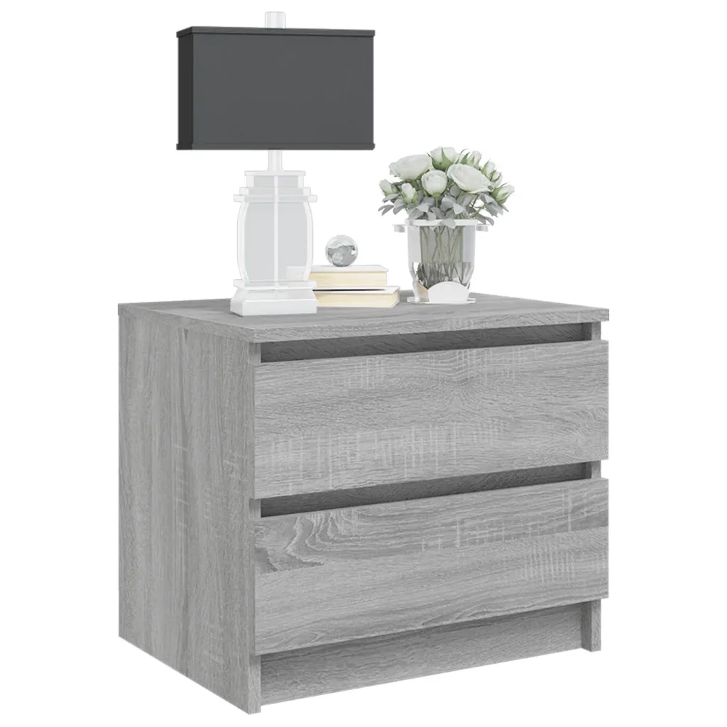 Comodino Grigio Sonoma 50x39x43,5 cm in Legno Multistrato 815824