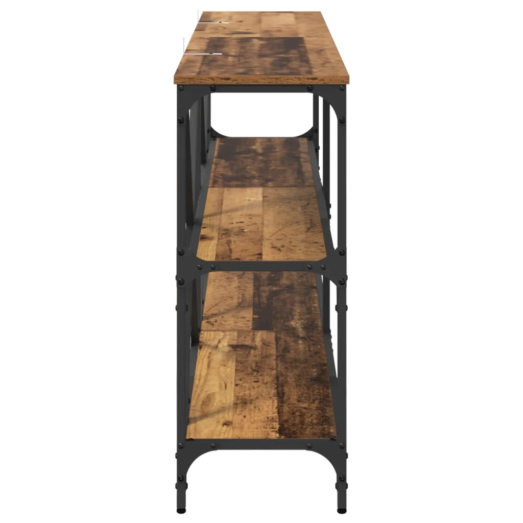 Tavolo Consolle | Tavolo d'Ingresso con lo scaffale Legno vecchio 160 x 30 x 75 cm
