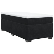 Letto singolo | Letto per adulti | Giroletto a Molle con Materasso Nero 90x200 cm in Velluto