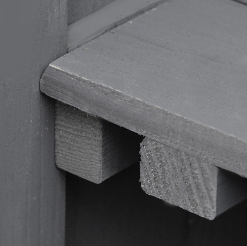 Cassapanca da giardino in legno di abete 127 x 56 x 60 cm; grigio chiaro