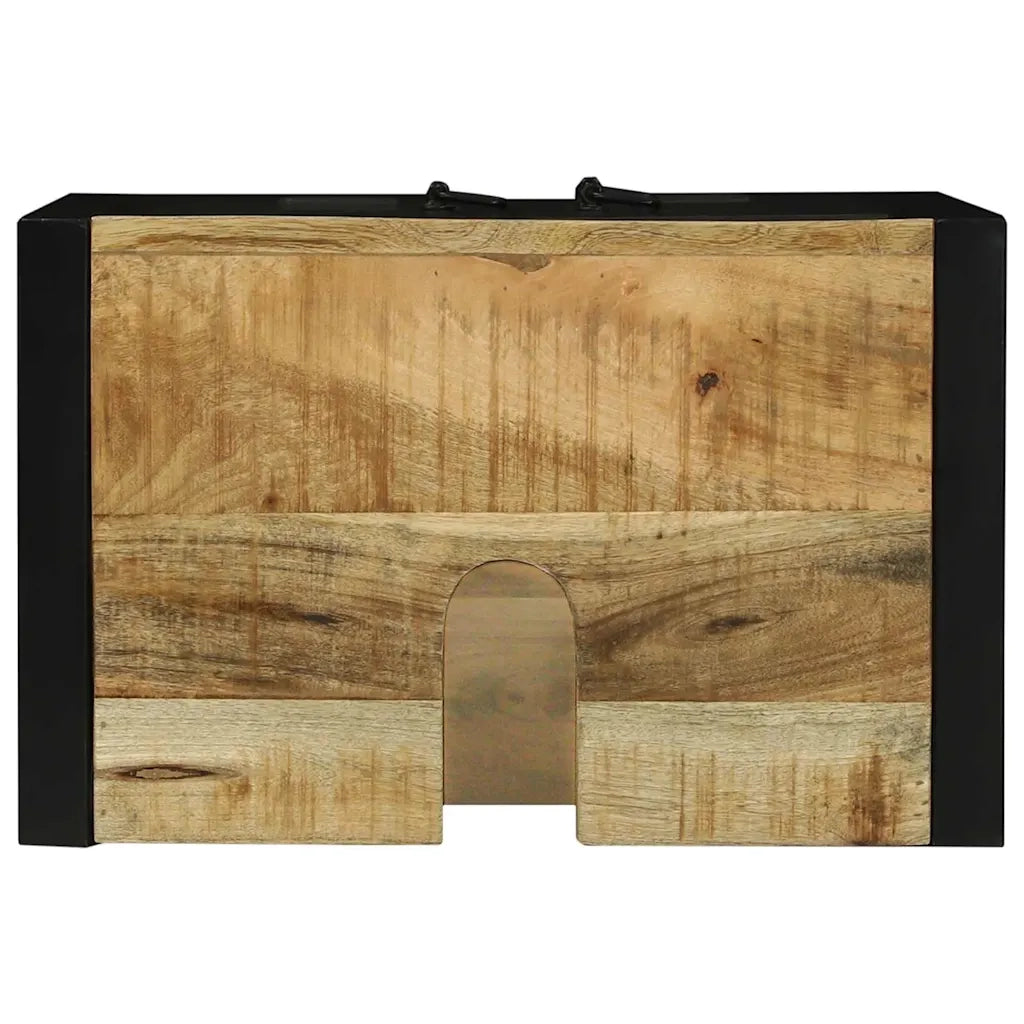 Mobile da Bagno | Armadio sottolavello con porta Marrone Legno di mango massello