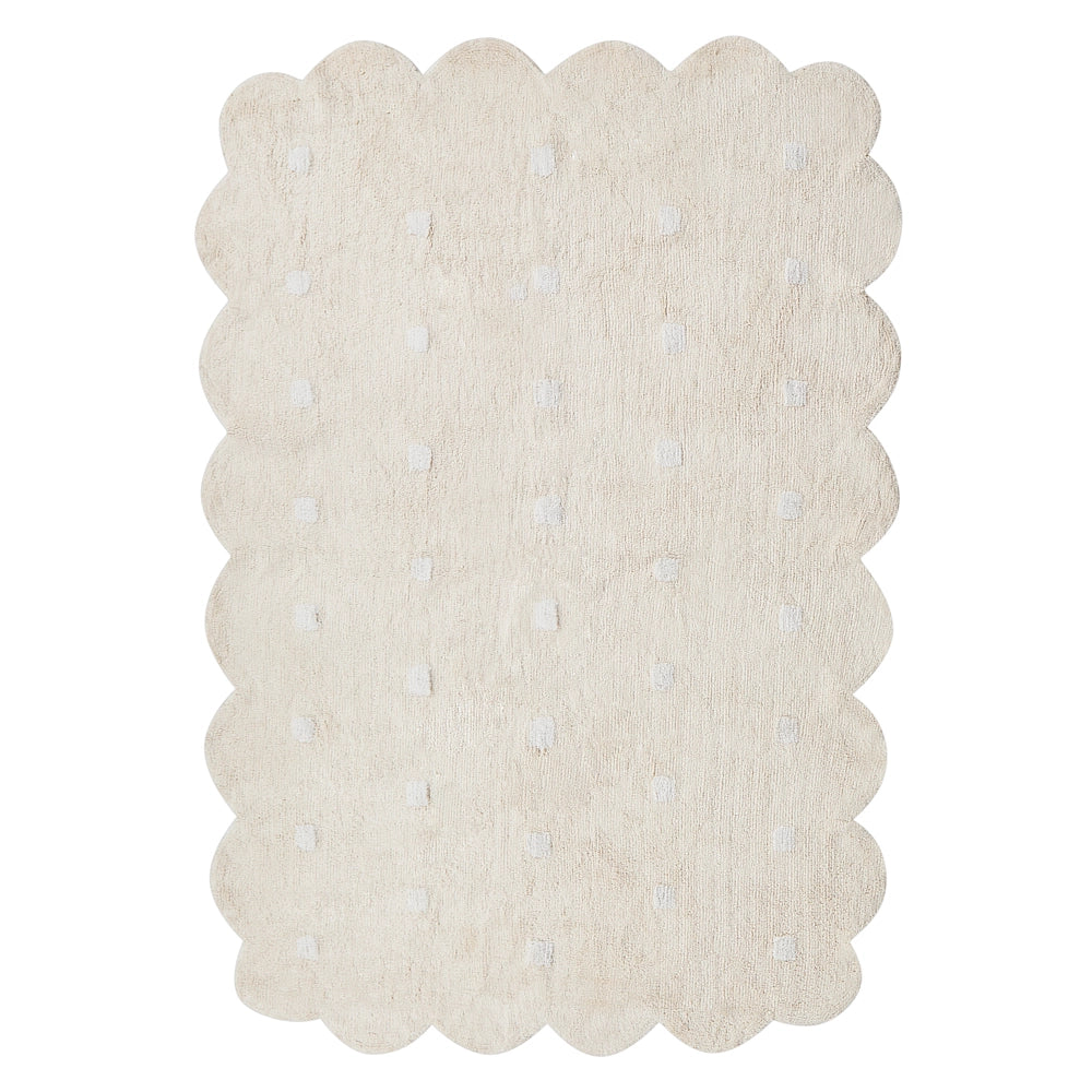 Tappeto Beige Cotone 140 x 200 cm Motivo decorativo a pois Stile Boho Soggiorno Bambini Stanza dei bambini