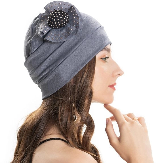Muffa estiva elastica - Disegno fiorito - Cappello per la testa - Cappello per la chimioterapia - Chic e elegante - Adatto per Primavera/Estate