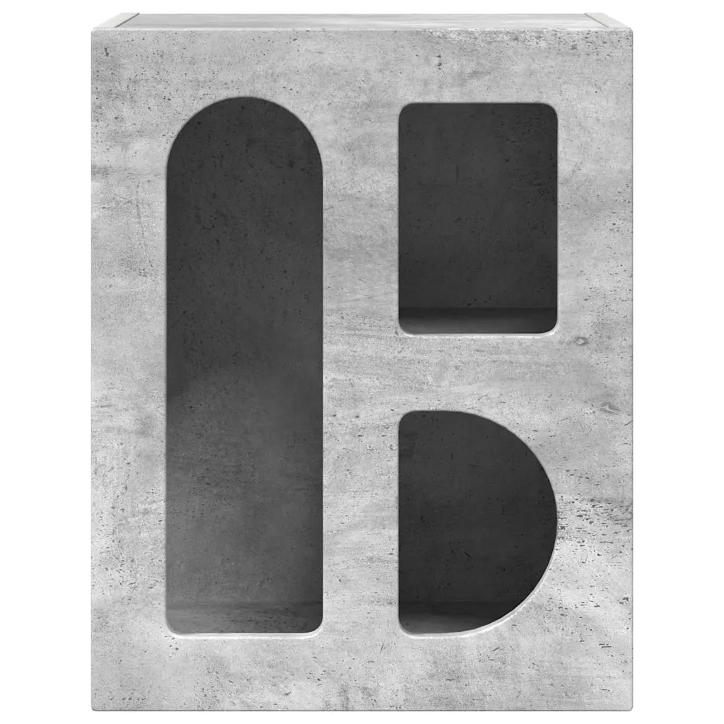 Comodino | Armadio da Notte | Mobiletto da notte Grigio cemento 40 x 35 x 50 cm Legno multistrato
