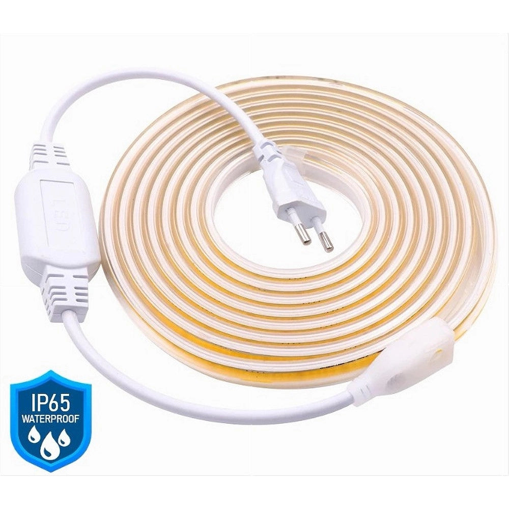 Trade Shop - Bobina 100mt Strip Led Cob 220v Esterno Ip65 Luce 3000k 4000k 6500k 220v-cob-288 - -bianco Freddo      -