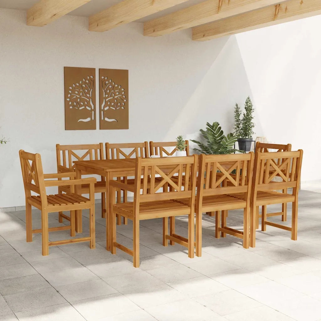 Set da Pranzo per Giardino 9 pcs Marrone 3375661