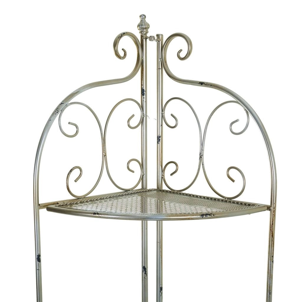 Scaffale angolare in ferro battuto argento 49x35x125h