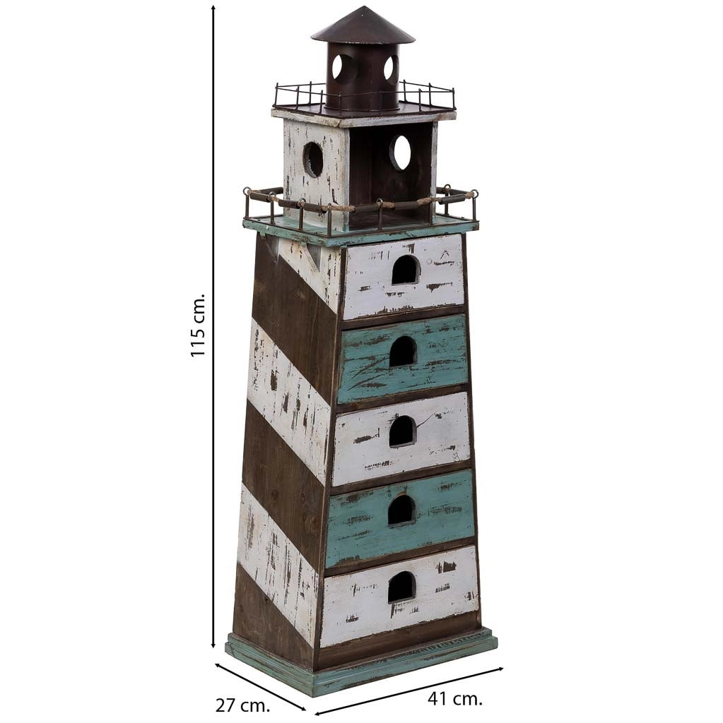 Mensola Lighthouse in legno e metallo marrone 41x27x115h cm
