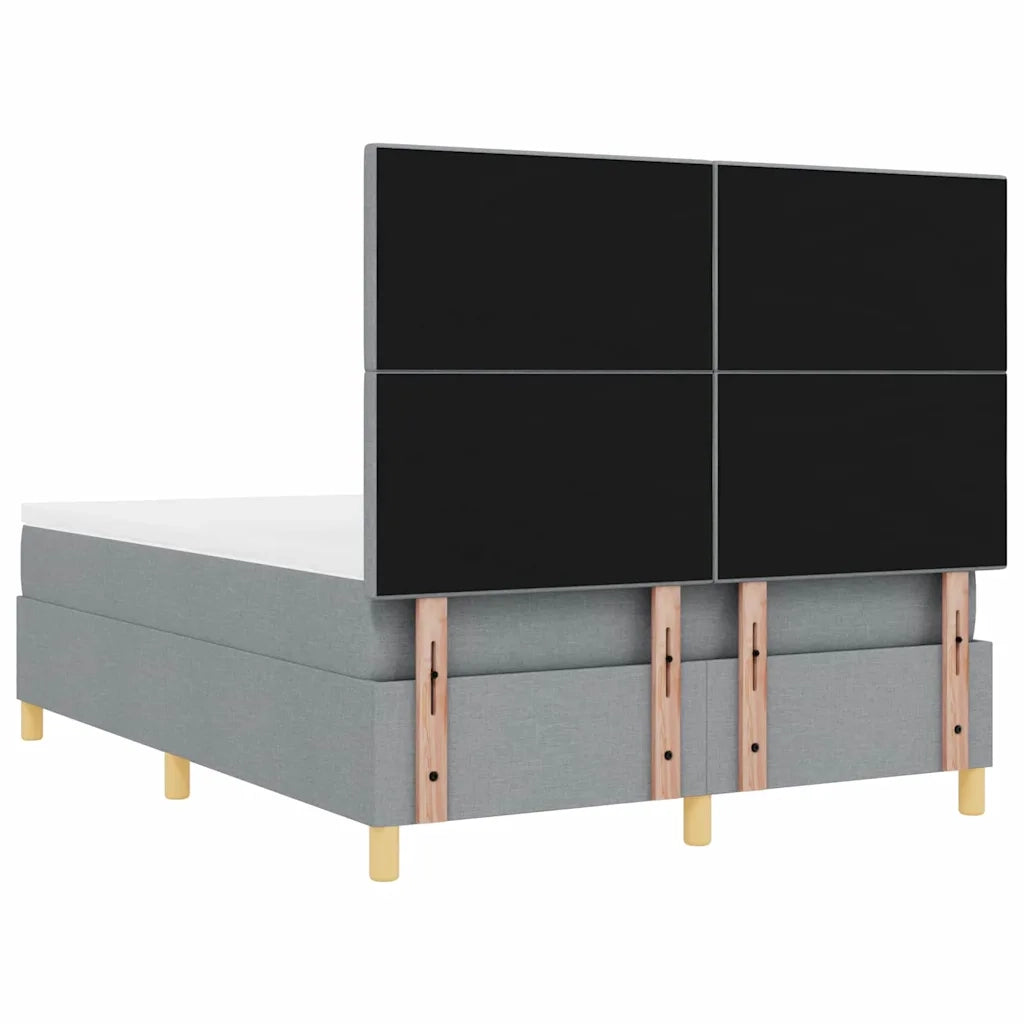 Letto a molle con materasso Grigio chiaro 140 x 200 cm Tessuto 3339623