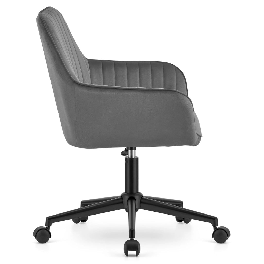 Sedia da ufficio Roxy in velluto grigio scuro
