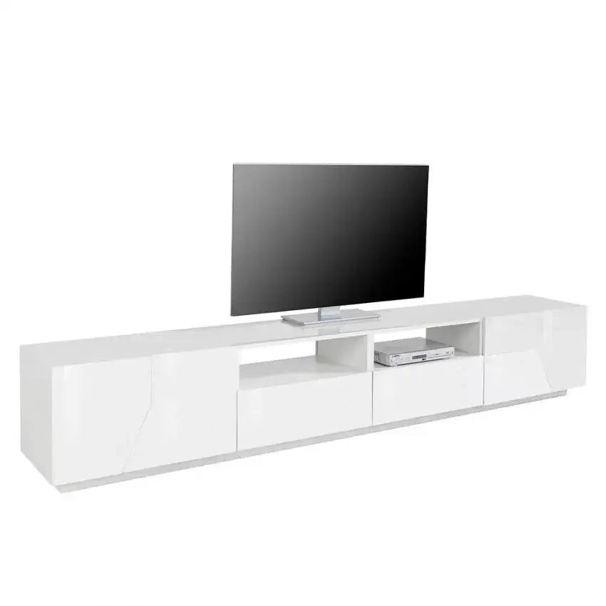 Porta TV in Bianco Laccato Alien Lowboard 260 x 43 x 46 cm